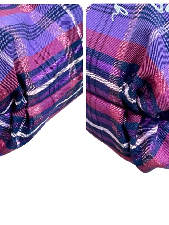 Coach Poppy Purple Tartan Plaid Tote - Picture 8 of 13